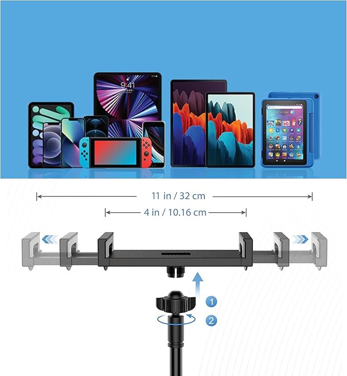 Adjustable 39in Phone & Tablet Holder – 360° Rotating Flexible Arm Mount - Image 2