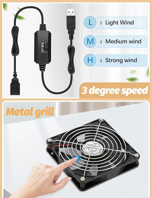 140mm x 25mm USB Computer Fan - Image 6