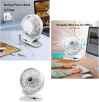 Portable Clip-on Fan 10000mAh Rechargeable Battery Powered – 3-Speed Quiet Desk - Image 4