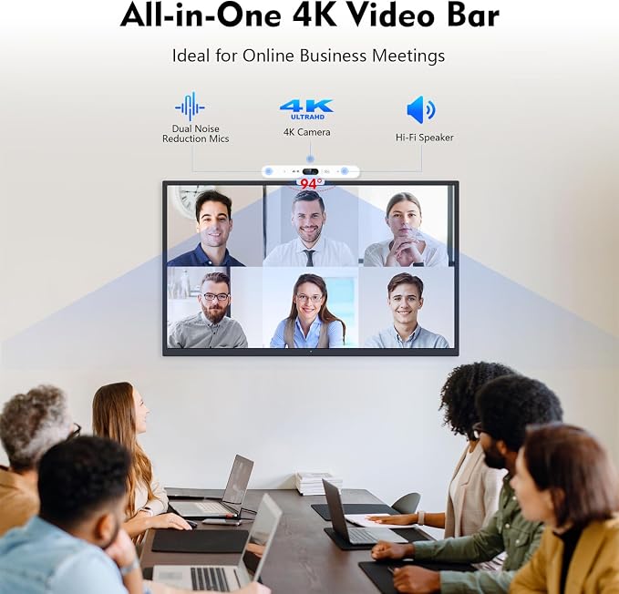TOALLIN 4K Webcam with Microphone and Speaker, All-in-One Video Conferencing - Image 2