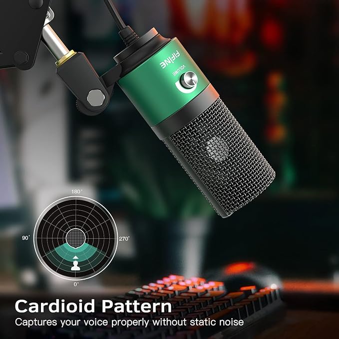 FIFINE USB Gaming Microphone for PC Desktop, PS4 and Mac, Gain Control - Image 6