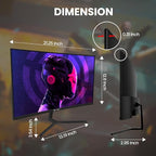 CRUA 24” Curved Gaming Monitor, 180Hz/144Hz FHD 1080P, Support 120% sRGB - Image 6
