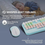 Wireless Keyboard and Mouse Set, 105 Round Keys Full-Size Cute Colorful - Image 2