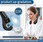 Neck Fan, Bladeless Neck Fan, 4000 mAh Rechargeable Personal Fan, 360° Hands - Image 2