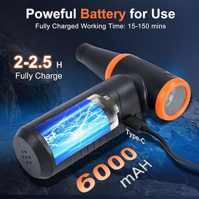 Compressed Air Duster, 000RPM Powerful Electric Air Duster, No Canned Air - Image 5