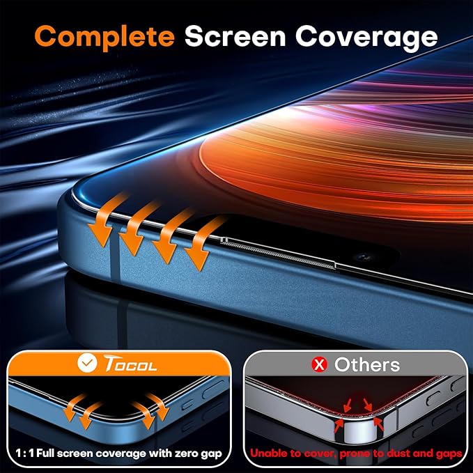 TOCOL for iPhone 16e Screen Protector/iPhone 13 Screen Protector 9H Hardness - Image 5