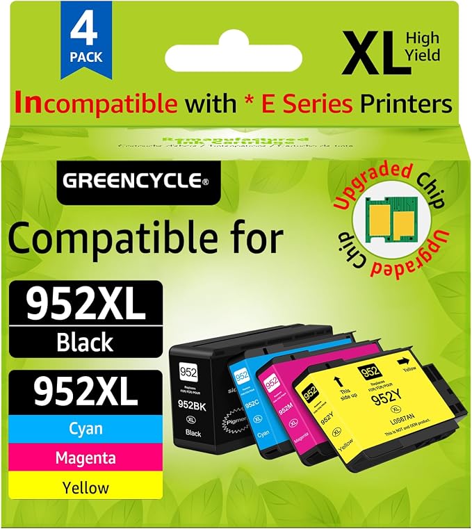 Upgraded 952xl Ink Cartridges Combo Pack Replacement by greencycle