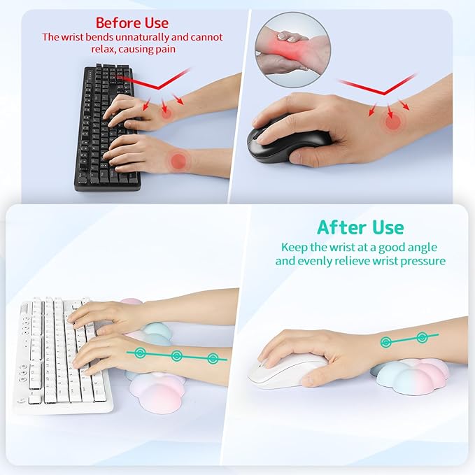 Cloud Wrist Rest Keyboard, Cloud Keyboard Wrist Pad Set - Image 3