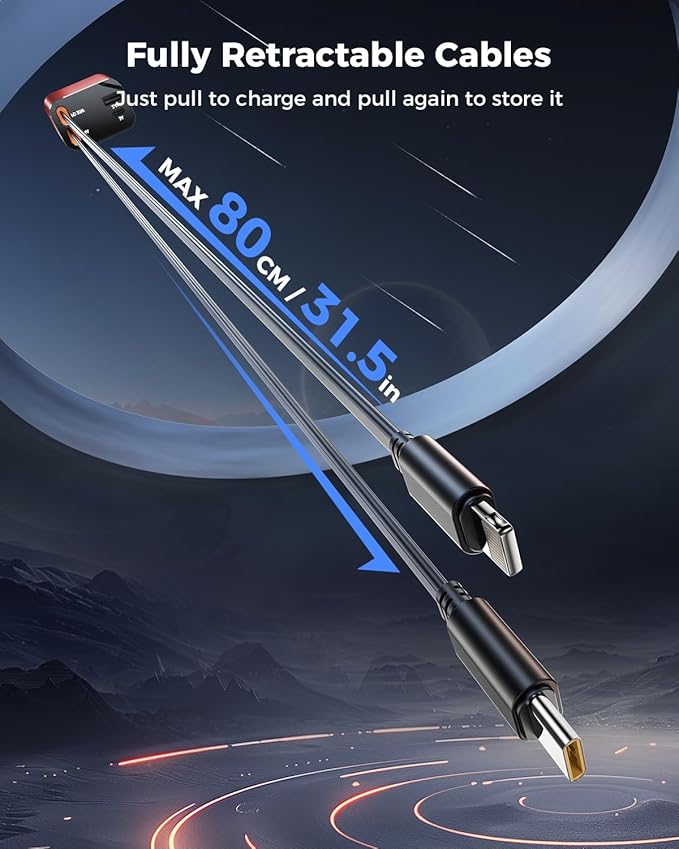 4 in 1 Retractable Car Charger, SUPERONE Smaller Fast Car Phone Charger 69W - Image 3