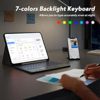 Keyboard Case for iPad Pro 12.9 Inch 2017/2015, 7 Color Backlit, Detachable - Image 5
