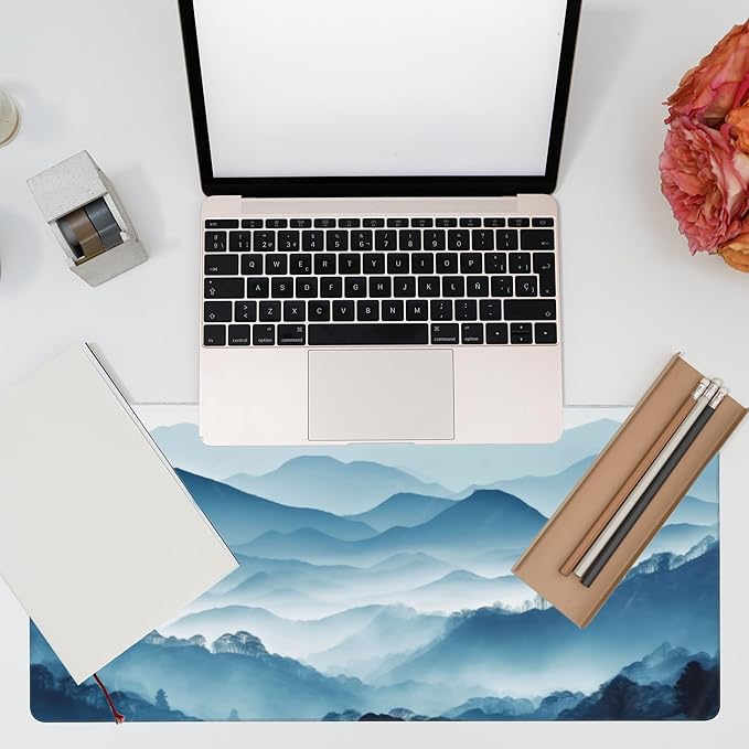 Large Gaming Mouse Pad, Mountain Desk Mat, Misty Forest Mountains Desk Pad - Image 7