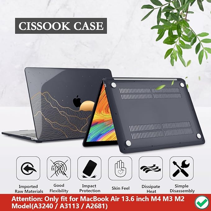 CISSOOK Compatible with MacBook Air 13.6 Inch M4 M3 M2 Case 2022 2023 2024 2025 - Image 6