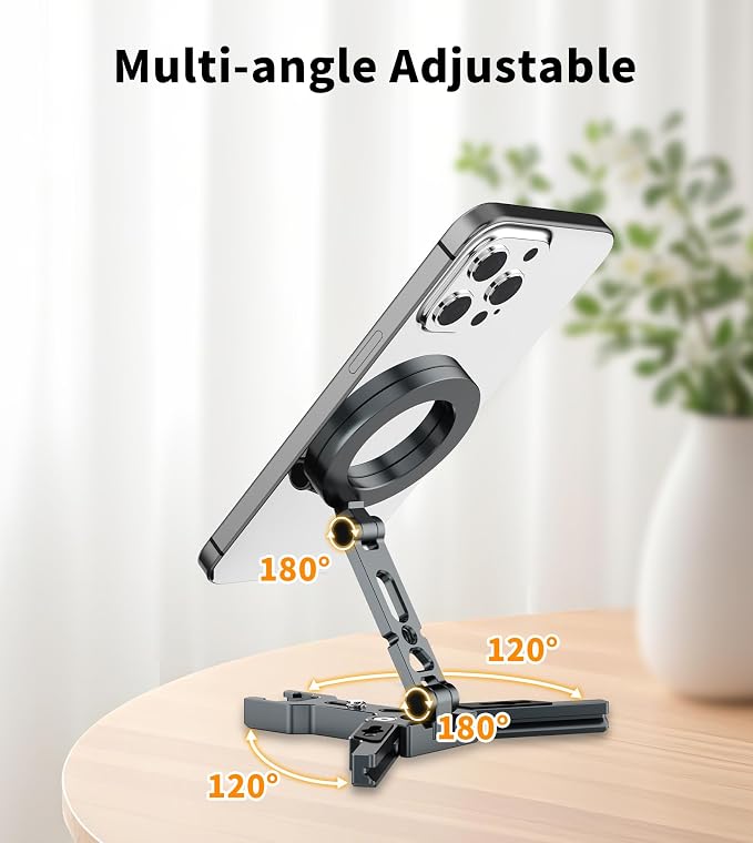 Magnetic Phone Tripod Stand, Foldable Cell Phone Holder - Image 6