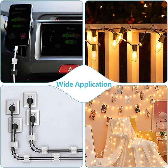 100PCS Adhesive Cable Clips, Wire Holder Organizer, Cord Management, Cable - Image 5