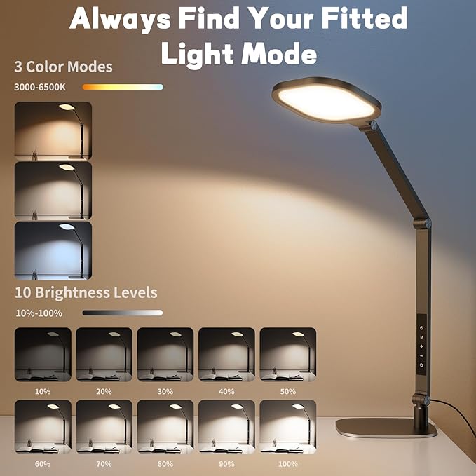 LED Desk Lamp for Home Office, 15W Computer Zoom Lighting - Image 3