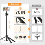 70" Phone Tripod & Selfie Stick, Extendable Tripod - Image 7