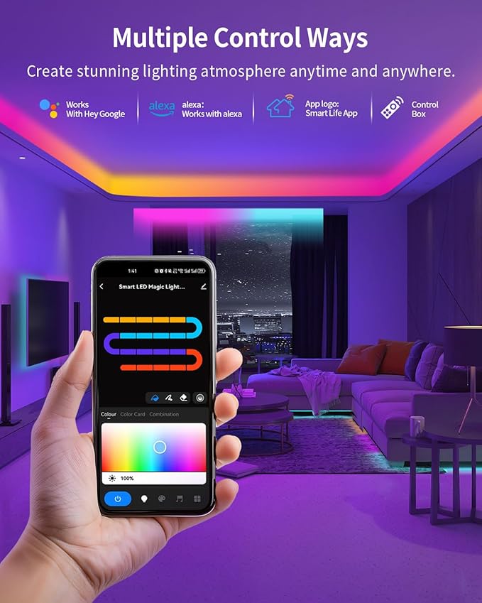 RGB+IC LED Strip Lights, Smart Bluetooth LED Light - Image 3