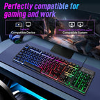 CHONCHOW Wired Gaming Keyboard, 104 Keys Full Size, - Image 8