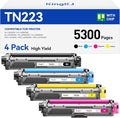 TN223 Toner Cartridge Set 4-Pack Black Color Replacement by KingKJInkToner