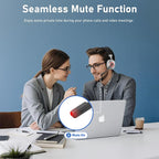 Wireless Headset, AI Noise Cancelling Mic & USB Dongle, Wired/Wireless - Image 5