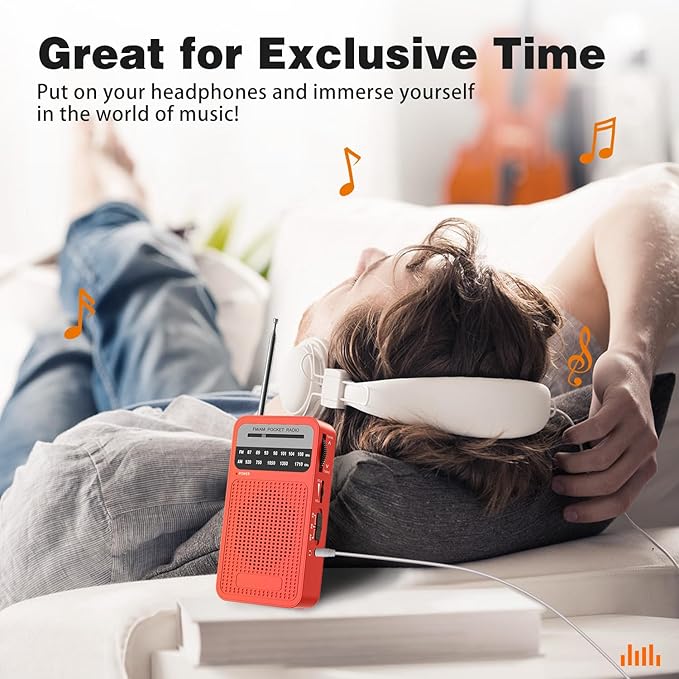 Portable Radio AM FM with Long Range Reception, Goodes Transistor Radio with - Image 5