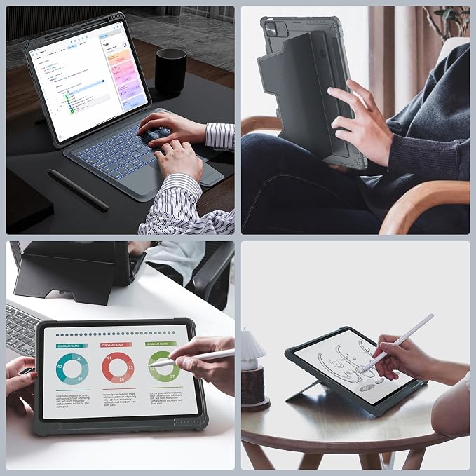 Nillkin Keyboard Case for iPad Air 13-inch, iPad Pro 12.9-inch Rugged Case - Image 7