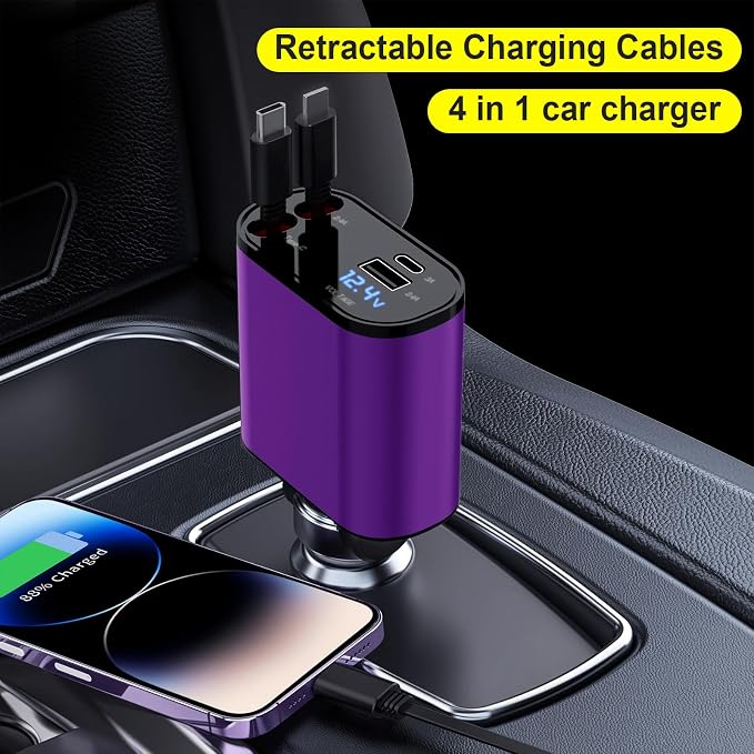 Retractable Car Charger Compatible - Image 2