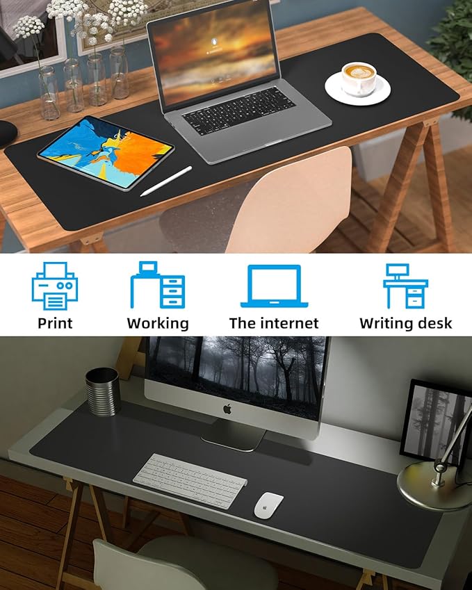 Desk mat Large, Leather Desk Pad Protector, Office Desk Mat, Mouse Pad - Image 6