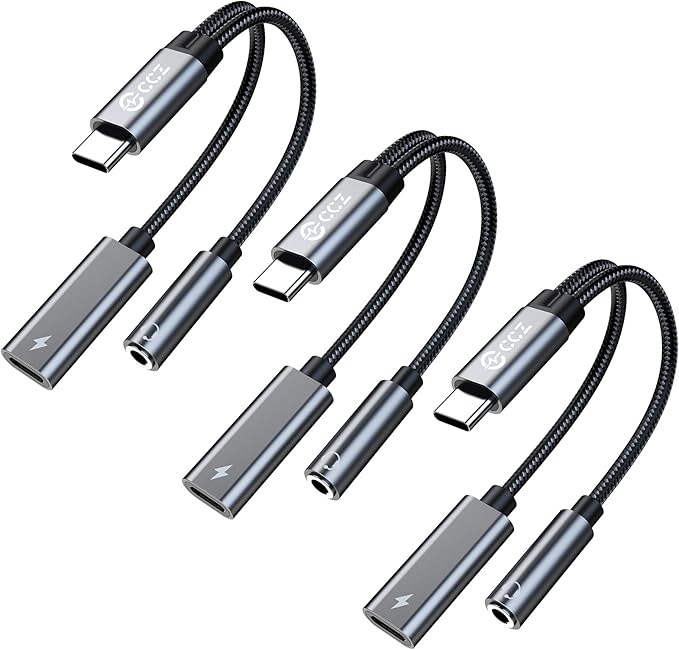 3PCS USB C Splitter for KZ ZS10 PRO, CCZ CA01 USB C to 3.5mm Audio Headphone by Yinyoo