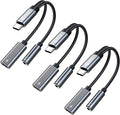 3PCS USB C Splitter for KZ ZS10 PRO, CCZ CA01 USB C to 3.5mm Audio Headphone by Yinyoo