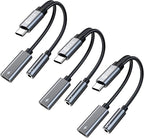 3PCS USB C Splitter for KZ ZS10 PRO, CCZ CA01 USB C to 3.5mm Audio Headphone by Yinyoo