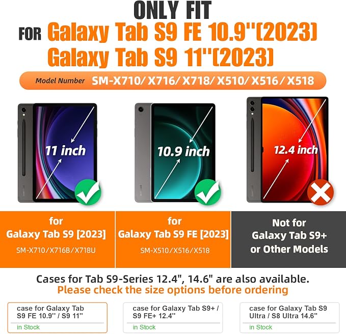 SEYMAC stock Case for Samsung Galaxy Tab S10 FE / S9 / S9 FE 5G Tablet Case - Image 2