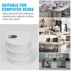 1-3/8" White Desk Grommet, JTemgle Plastic Cable Hole Cover Computer Table Cord - Image 7