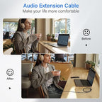 Elecan Headphone Extension Cable 1 Ft/2 Pack, 1/8 Inch 3.5 MM AUX Cord Wire - Image 4