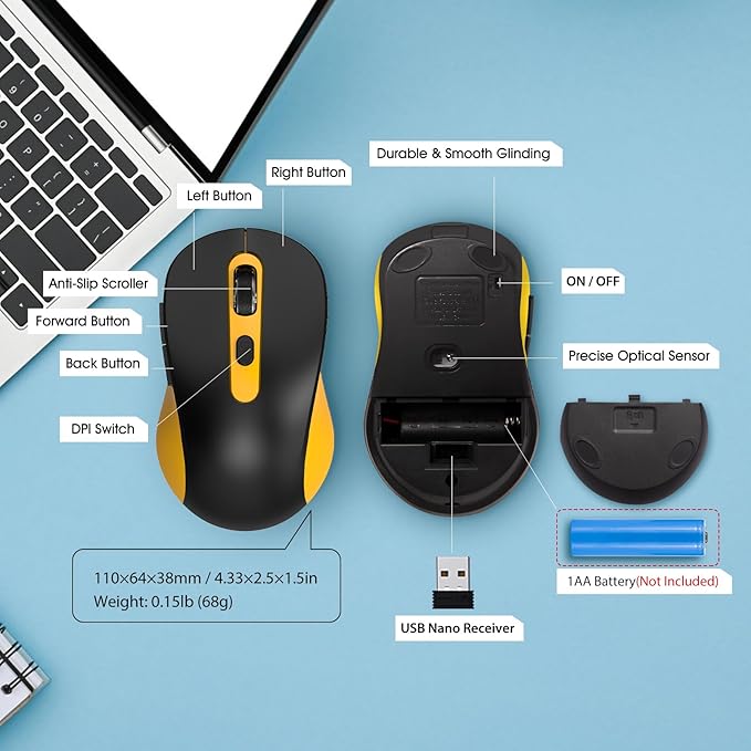 Wireless Mouse for Laptop, Chromebook, Silent Wireless Mouse - Image 9