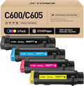 C600 C605 Toner Cartridges 4-Pack Compatible Replacement by JCTONER