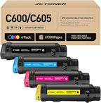 C600 C605 Toner Cartridges 4-Pack Compatible Replacement by JCTONER