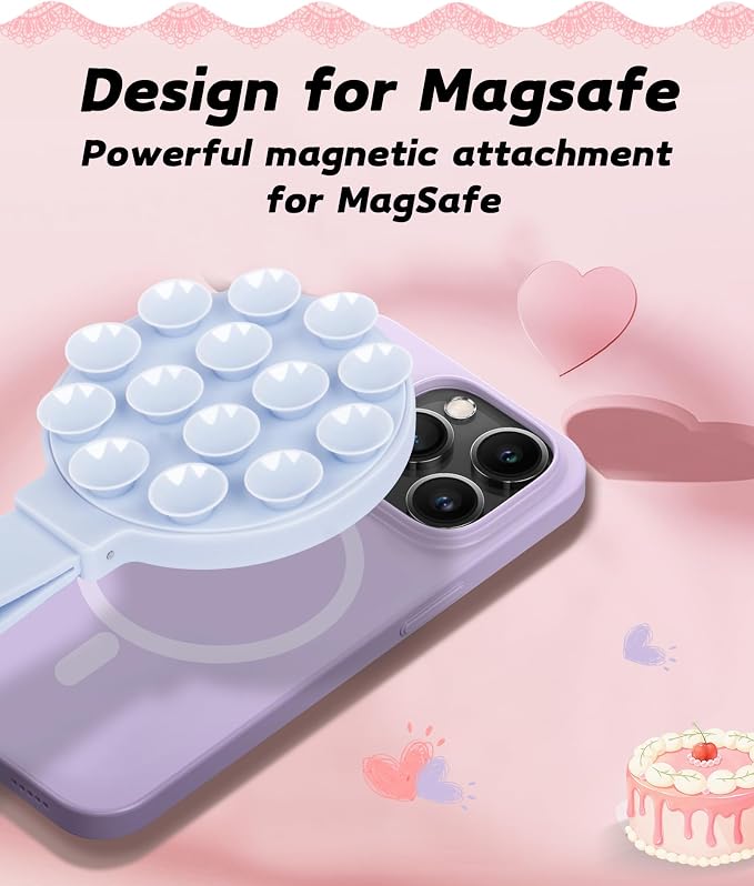 Magnetic Suction Phone Case Mount, Silicone Suction Cup Grip Stand - Image 2