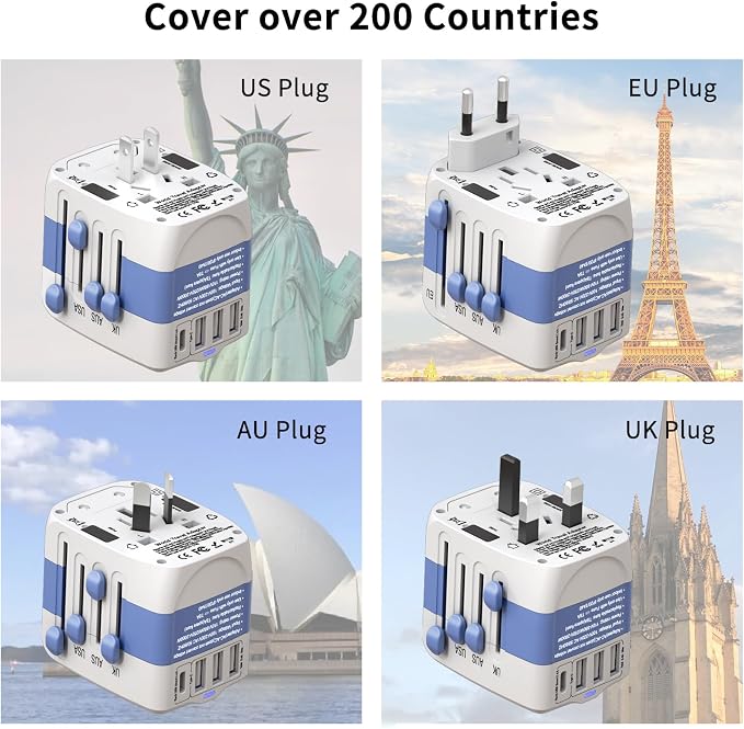Universal Travel Adapter, International Plug Adapter, WAUDM All in One - Image 2