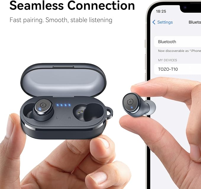 TOZO T10 Wireless Earbuds Bluetooth 5.3 Headphones, App Customize EQ, Ergonomic - Image 8