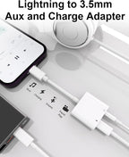 2 Pack Lightning to 3.5mm Headphone Jack Adapter, 2 in 1 Headphone Adapter Aux - Image 4