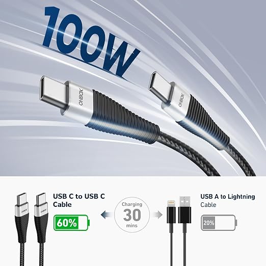 Long USB C to USB C Cable 10FT 2Pack, USB C Charger Cable 100W Fast Charging - Image 3
