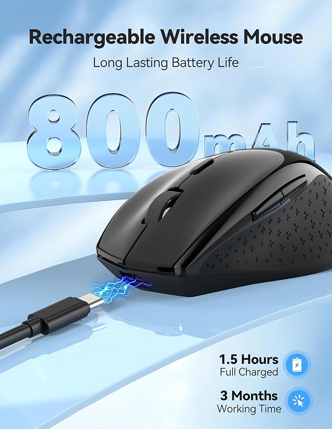 TECKNET Wireless Mouse Rechargeable, Mouse - Image 2