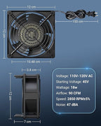 DEWENWILS 2 Pack 120V AC Fan, Waterproof Exhaust Fan 120mm, 18W 2850RPM 90CFM - Image 6