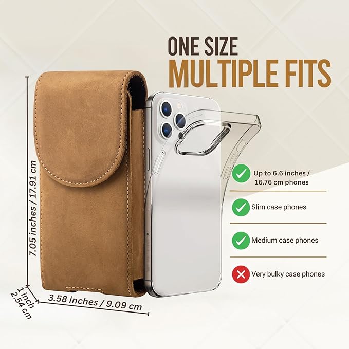 Hengwin Leather Cell Phone Holster Belt Pouch Case - Image 6