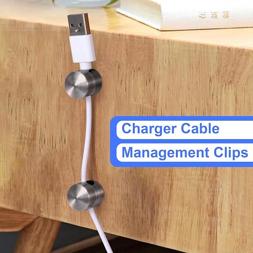 2 Sets Charger Holders for Cords, Adhesive Metal Cord Clips, Cable Management - Image 4