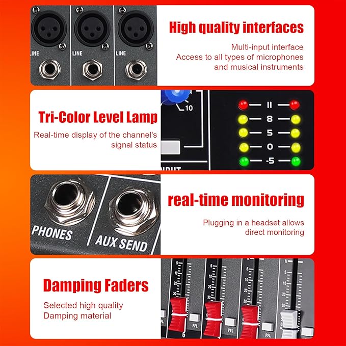 GX12 Professional Sound Board Console 12 Channel Mixer Interface Digital USB - Image 5