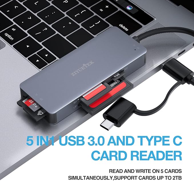 USB C USB3.0 SD Card Reader, 5in1 Multi Card Reader - Image 6