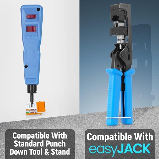 Everest 90° Angled RJ45 Cat6A Keystone Jacks 20-Pack in Orange - Image 4