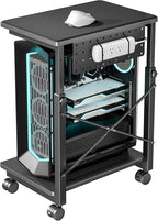 ARES WING Height Adjustable Computer Tower Stand, 2-Tier PC Tower Stand by ARESWING